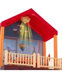 Domek dla lalek willa czerwony dach oświetlenie  Lalki i akcesoria KX5139-IKA 6