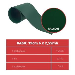 Taśma ogrodzeniowa PASKI 6 x 2,55mb BASIC 19cm PROTECTO™ ZIELONA + 12 klipsów GRATIS