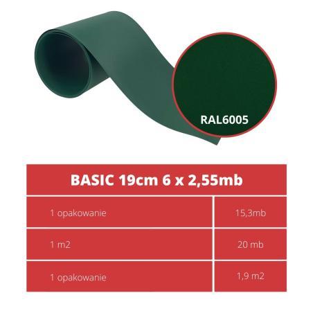 Taśma ogrodzeniowa PASKI 6 x 2,55mb BASIC 19cm PROTECTO™ ZIELONA + 12 klipsów GRATIS
