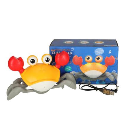 Krab pełzający interaktywny z dźwiękiem żółty  Edukacyjne zabawki KX4896-IKA 1