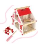 Domek dla lalek drewniany biało-różowy + mebelki 36cm  Lalki i akcesoria KX4351-IKA 3