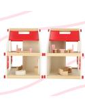Domek dla lalek drewniany biało-różowy + mebelki 36cm  Lalki i akcesoria KX4351-IKA 4