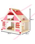 Domek dla lalek drewniany biało-różowy + mebelki 36cm  Lalki i akcesoria KX4351-IKA 5