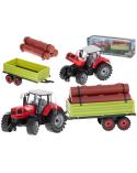 Traktor ciągnik pojazd rolniczy z przyczepą + pale drzewne  Samochody i pojazdy KX5908-IKA 1