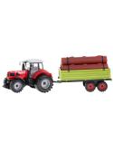 Traktor ciągnik pojazd rolniczy z przyczepą + pale drzewne  Samochody i pojazdy KX5908-IKA 2