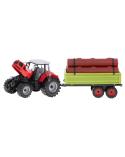 Traktor ciągnik pojazd rolniczy z przyczepą + pale drzewne  Samochody i pojazdy KX5908-IKA 4