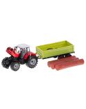Traktor ciągnik pojazd rolniczy z przyczepą + pale drzewne  Samochody i pojazdy KX5908-IKA 5