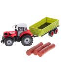 Traktor ciągnik pojazd rolniczy z przyczepą + pale drzewne  Samochody i pojazdy KX5908-IKA 6