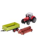 Traktor ciągnik pojazd rolniczy z przyczepą + pale drzewne  Samochody i pojazdy KX5908-IKA 7