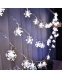 Lampki LED łańcuch płatki śniegu 10m 100LED zimny biały 8 trybów świecenia  Dekoracje KX5240_1-IKA 2