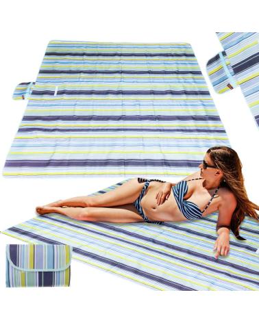 Mata plażowa koc piknikowy plażowy 200x200cm niebieski  Pozostałe akcesoria ogrodowe KX4991_1-IKA 1