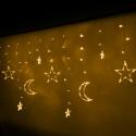 Lampki LED kurtyna księżyc gwiazdki 2,5m 138LED ciepły biały  Dekoracje KX4279-IKA 1