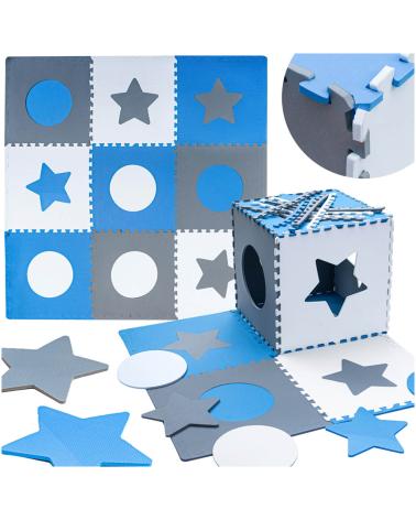 Puzzle piankowe mata dla dzieci 180x180cm 9 elementów szaro-niebieska  Edukacyjne zabawki KX4506-IKA 1