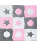 Puzzle piankowe mata dla dzieci 180x180cm 9 elementów szaro-różowa  Edukacyjne zabawki KX4506_1-IKA 3