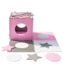 Puzzle piankowe mata dla dzieci 180x180cm 9 elementów szaro-różowa  Edukacyjne zabawki KX4506_1-IKA 9
