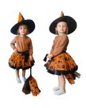 Kostium strój czarownica wiedźma 3 elementy pomarańczowy  Pozostałe zabawki dla dzieci KX4431-IKA 9