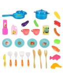 Kuchnia plastikowa dla dzieci z oświetleniem i kranem niebieska  Edukacyjne zabawki KX4306-IKA 8