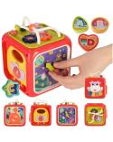 Zabawka edukacyjna interaktywna sensoryczna manipulacyjna kostka sorter klocków  Edukacyjne zabawki KX4291-IKA 1