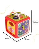 Zabawka edukacyjna interaktywna sensoryczna manipulacyjna kostka sorter klocków  Edukacyjne zabawki KX4291-IKA 3