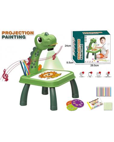 Stolik do rysowania projektor rzutnik Dinozaur z dźwiękiem Madej Edukacyjne zabawki 23663-CEK 1