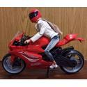 Lalka na Motorze Sportowym Ścigaczu Motor Czerwony  A1 INNY Samochody i pojazdy 23654-CEK 2