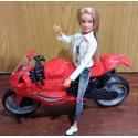 Lalka na Motorze Sportowym Ścigaczu Motor Czerwony  A1 INNY Samochody i pojazdy 23654-CEK 3
