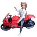 Lalka na Motorze Sportowym Ścigaczu Motor Czerwony  A1 INNY Samochody i pojazdy 23654-CEK 5