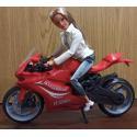 Lalka na Motorze Sportowym Ścigaczu Motor Czerwony  A1 INNY Samochody i pojazdy 23654-CEK 7