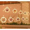 Lampki LED kurtyna z obrazkami Boże Narodzenie w kółkach 3m 10 żarówek na baterie pilot  Dekoracje KX5249_1-IKA 2
