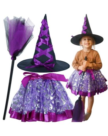 Kostium strój czarownica wiedźma 3 elementy fioletowy  Pozostałe zabawki dla dzieci KX4431_1-IKA 1