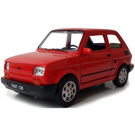 WELLY MALUCH FIAT 126P 1:21 SAMOCHÓD KOLEKCJONERSKI bordowy WELLY Samochody i pojazdy 23845-CEK 1