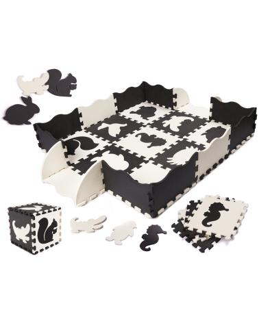 Puzzle piankowe mata kojec dla dzieci 25 elementów czarno-białe  Dekoracje i ozdoby KX6270-IKA 1