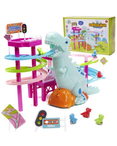 Wyścig dinozaurów tor dinozaur dźwięki światła  Pozostałe zabawki dla dzieci KX6120-IKA 1