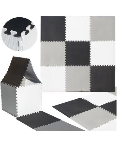 Puzzle piankowe mata dla dzieci 180x180cm 9 elementów szaro-kremowa  Edukacyjne zabawki KX4505-IKA 1