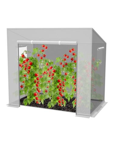 Szklarnia ogrodowa warzywniak tunel foliowy na pomidory biała 200 x 77 x 168/146 cm  Akcesoria ogrodowe KX3843-IKA 1