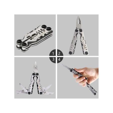 Narzędzie Wielofunkcyjne Jakemy Multitool 10w1 - Kombinerki, Nóż, Piła, Karta Przeżycia