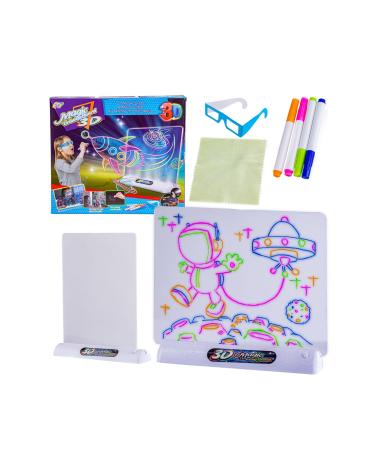 Magiczna, Podświetlana Tablica Do Malowania Rysowania + Okulary 3D KOSMOS  Plastyczne zabawki YM124-KJA 1