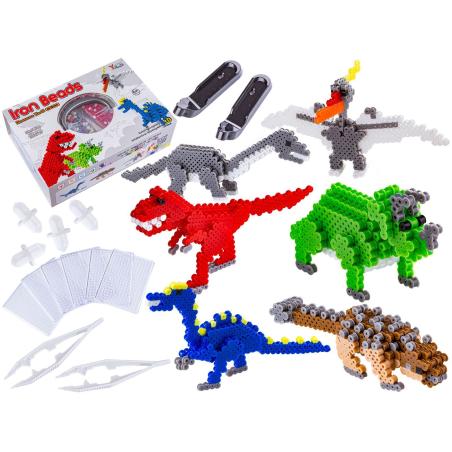 Prasowanka, Koraliki Do Prasowania, Zestaw DINOZAURY 3D 3000 Sztuk  Plastyczne zabawki ET19A-KJA 1