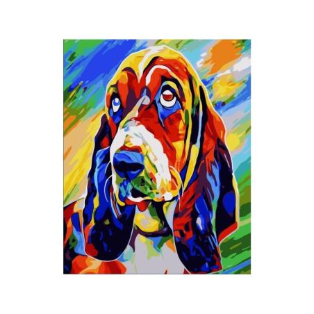 OBRAZ MALOWANIE PO NUMERACH RAMA 40x50cm BASSET HOUND - PIES W KOLORZE  Plastyczne zabawki LW2505-KJA 1