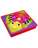 Edukacyjna Guzikowa Układanka, Puzzle, Mozaika, Plansze + Kolorowe Guziczki Klocki  Edukacyjne zabawki M9A-KJA 2