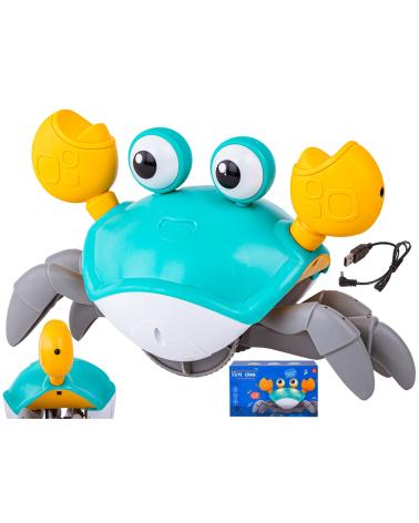 Uciekający Pełzający Krab, Interaktywna Zabawka, Świeci, Gra melodie Robot NIEBIESKI  Edukacyjne zabawki QC-1Y blue-KJA 1