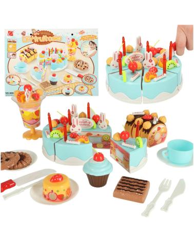 Tort urodzinowy do krojenia kuchnia 75 elementów niebieski  Pozostałe zabawki dla dzieci KX9746-IKA 1