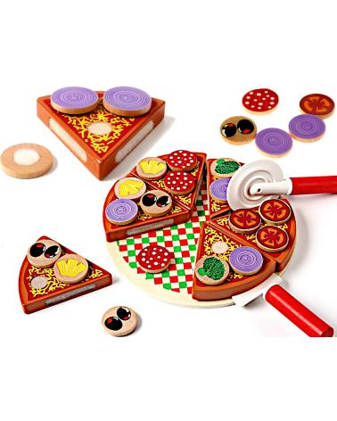 Pizza drewniany zestaw do zabawy z akcesoriami 20cm  Edukacyjne zabawki KX7728-IKA 1
