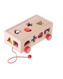 Sorter drewniany mobilny na sznurku kształty klocki  Edukacyjne zabawki KX6892-IKA 4