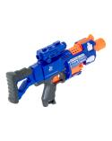 Karabin na piankowe strzałki pistolet bębenkowy+ celownik + 20 strzałek niebieski  Militarne zabawki KX6679-IKA 4