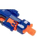 Karabin na piankowe strzałki pistolet bębenkowy+ celownik + 20 strzałek niebieski  Militarne zabawki KX6679-IKA 7