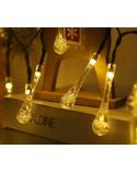 Girlanda solarna świecące lampki LED sople krople ciepły biały  Akcesoria oświetleniowe KX5256-IKA 3