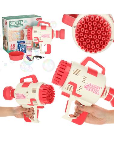 Pistolet maszynka do baniek mydlanych bańki mydlane światła różowy  Pozostałe zabawki dla dzieci KX4893-IKA 1