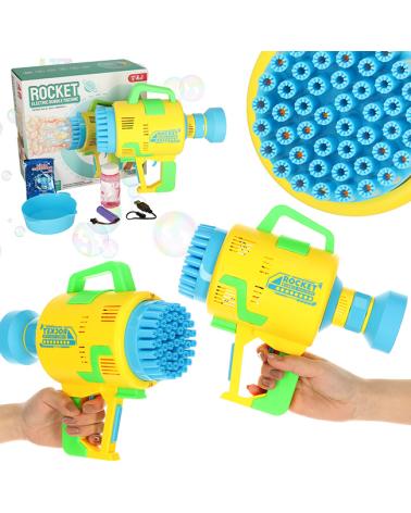 Pistolet maszynka do baniek mydlanych bańki mydlane światła żółty  Pozostałe zabawki dla dzieci KX4893_1-IKA 1
