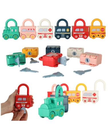 Gra edukacyjna łamigłówka samochodziki klocki kłódki zabawka sensoryczna Montessori  Edukacyjne zabawki KX4615-IKA 1